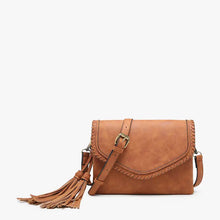 Load image into Gallery viewer, Jen &amp; Co Sloane Suede Flapover Whipstitch Crossbody
