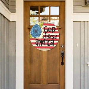 God Bless America Flag Door Hanger