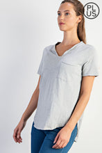 Load image into Gallery viewer, PLUS SIZE COTTON SLUB SHORT SLEEVE OVERSIZED TOP BY RAE MODE
