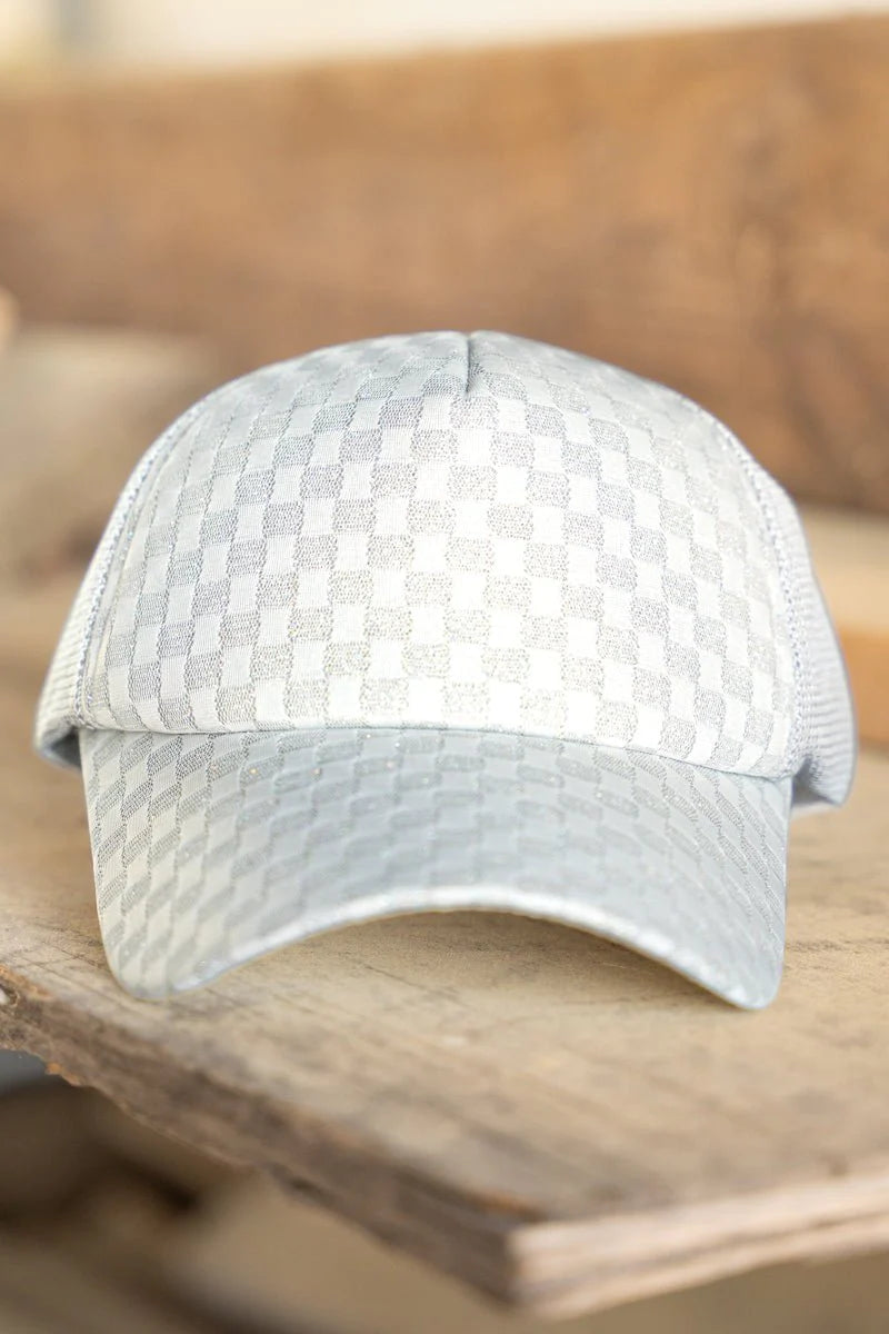 GLAM CHECK GRAY MESH CAP