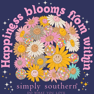 Simply Southern Long Sleeve Tee--Happiness--Denim Heather