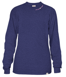 Simply Southern Long Sleeve Tee--Happiness--Denim Heather