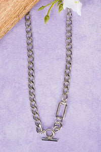 The Havana Silvertone Toggle Necklace