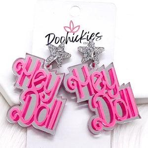 2.25" Hey Doll Acrylic Dangles -Earrings