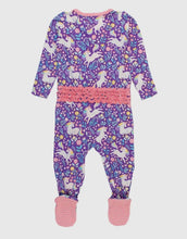 Load image into Gallery viewer, Unicorn Meadow Bamboo Footed Ruffle Pajama
