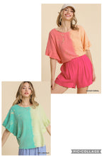 Load image into Gallery viewer, Umgee--Linen Blend Bleach Dip Dye-Frayed Hem Top
