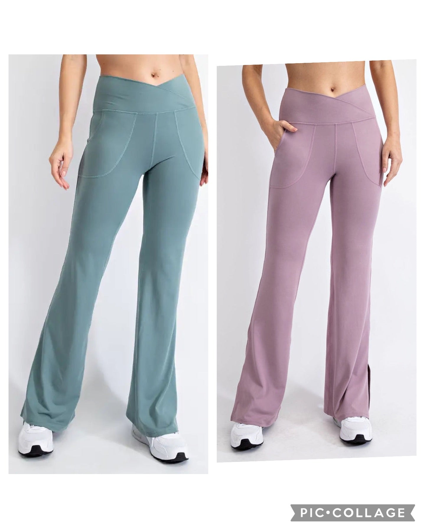 Rae Mode V WAIST FLARED YOGA PANTS WITH POCKETS – Lilly Abigails