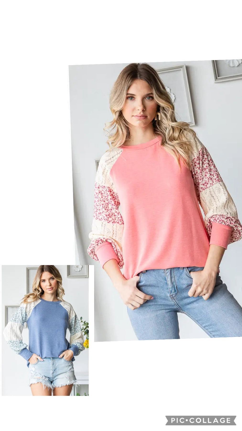 Floral & Lace Vintage Top