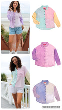 Load image into Gallery viewer, Simply Southern Color Block Button Down Guaze Top
