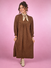 Load image into Gallery viewer, Umgee Cappachino (Brown) Vertical Stripe Midi Dress
