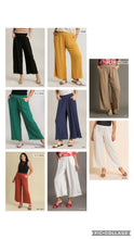 Load image into Gallery viewer, Umgee Linen Blend-Wide Leg Pant with Elastic Waist, Pockets, and Frayed Hem
