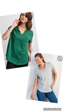 Load image into Gallery viewer, PLUS SIZE COTTON SLUB SHORT SLEEVE OVERSIZED TOP BY RAE MODE
