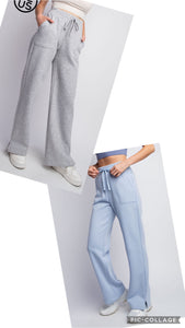 FLEECE FRENCH TERRY STRAIGHT LEG PANTS BY RAE MODE--Plus and Regular