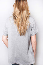 Load image into Gallery viewer, Women&#39;s Short Sleeve Round Neck Side Slit Top - Heather Grey
