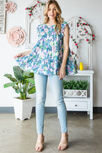 Load image into Gallery viewer, Vacay Vibes--Tropical Print Tiered Top
