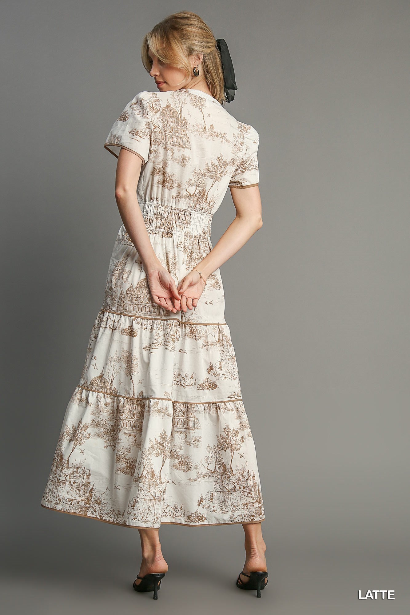 Umgee--Toile Print Tiered Maxi Dress Lilly Abigails Boutique Umgee--Toile Print Tiered Maxi Dress Lilly Abigails Boutique