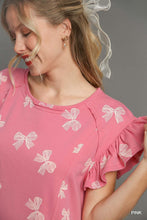 Load image into Gallery viewer, Umgee--Ribbon and Bows--Pink Ribbon Print Dress
