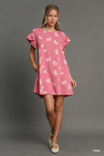 Load image into Gallery viewer, Umgee--Ribbon and Bows--Pink Ribbon Print Dress
