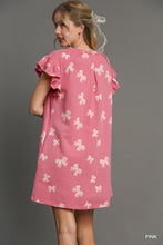 Load image into Gallery viewer, Umgee--Ribbon and Bows--Pink Ribbon Print Dress
