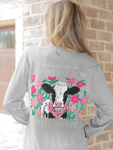 Simply Southern Long Sleeve Tee--Cow--Whitewater