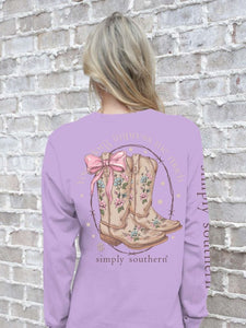 Simply Southern Long Sleeve Tee--Impress--Lilac