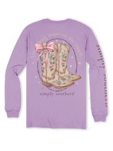 Load image into Gallery viewer, Simply Southern Long Sleeve Tee--Impress--Lilac
