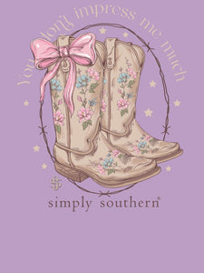 Simply Southern Long Sleeve Tee--Impress--Lilac