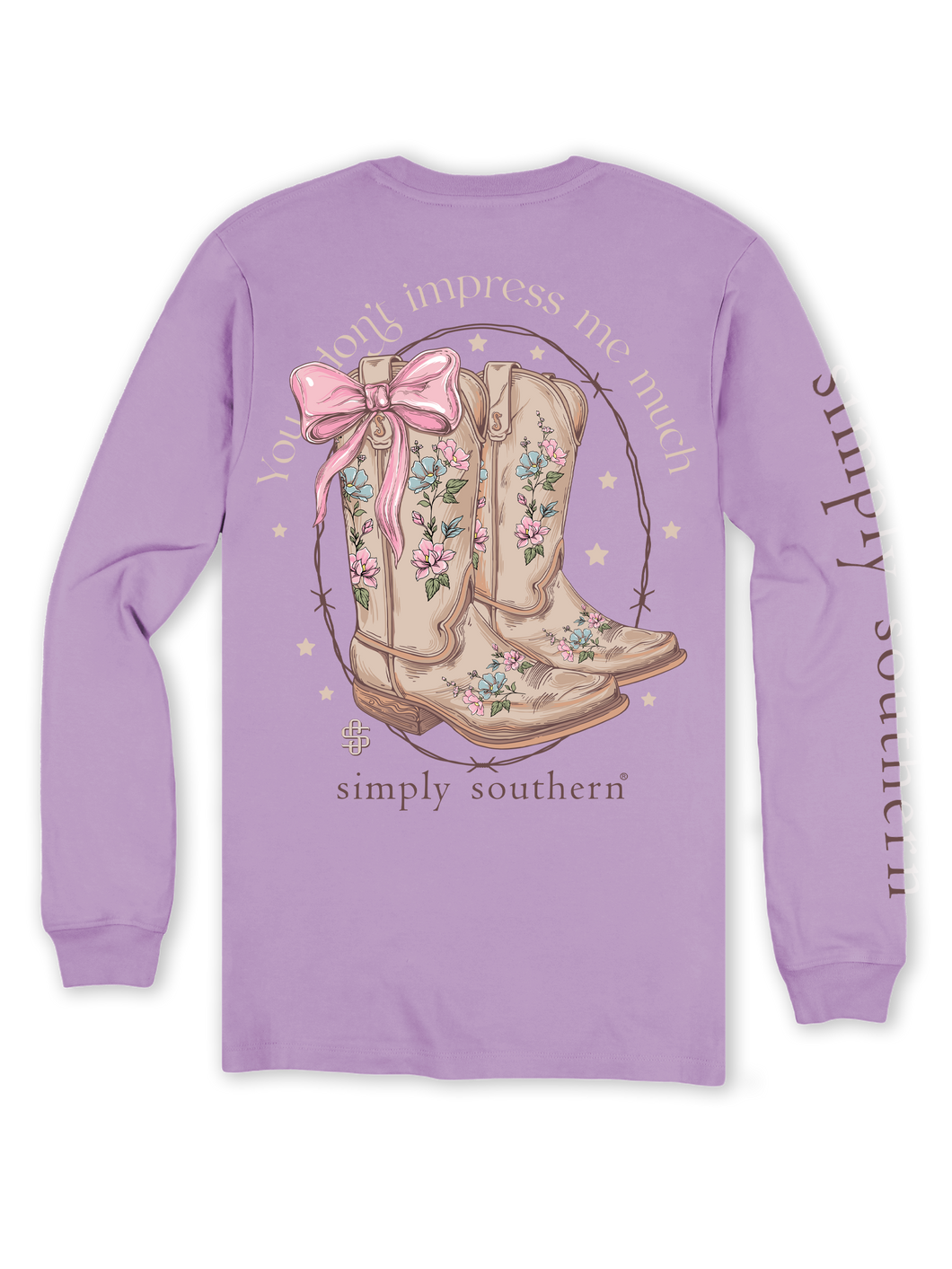 Simply Southern Long Sleeve Tee--Impress--Lilac