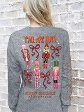 Load image into Gallery viewer, Simply Southern Long Sleeve Tee--Nuts--Charcoal Heather
