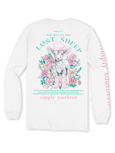 Simply Southern Long Sleeve Tee--Sheep--White