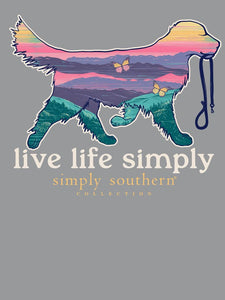 Simply Southern Long Sleeve Tee--SMPDOG--Heather Charcoal