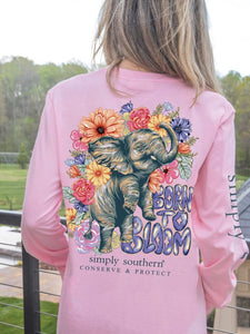 Simply Southern Long Sleeve Tracking Tee--Bloom--Candy