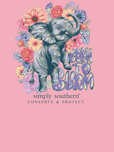 Simply Southern Long Sleeve Tracking Tee--Bloom--Candy