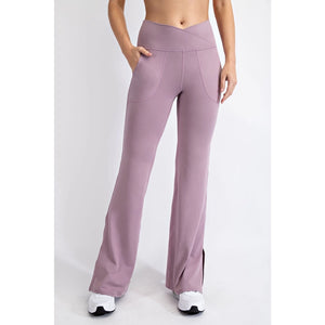 Rae Mode V WAIST FLARED YOGA PANTS WITH POCKETS