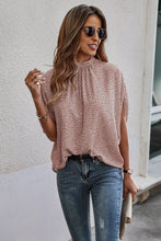 Load image into Gallery viewer, Mock Neck Cape Sleeve Short Sleeve Loose Top
