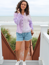 Load image into Gallery viewer, Simply Southern Color Block Button Down Guaze Top
