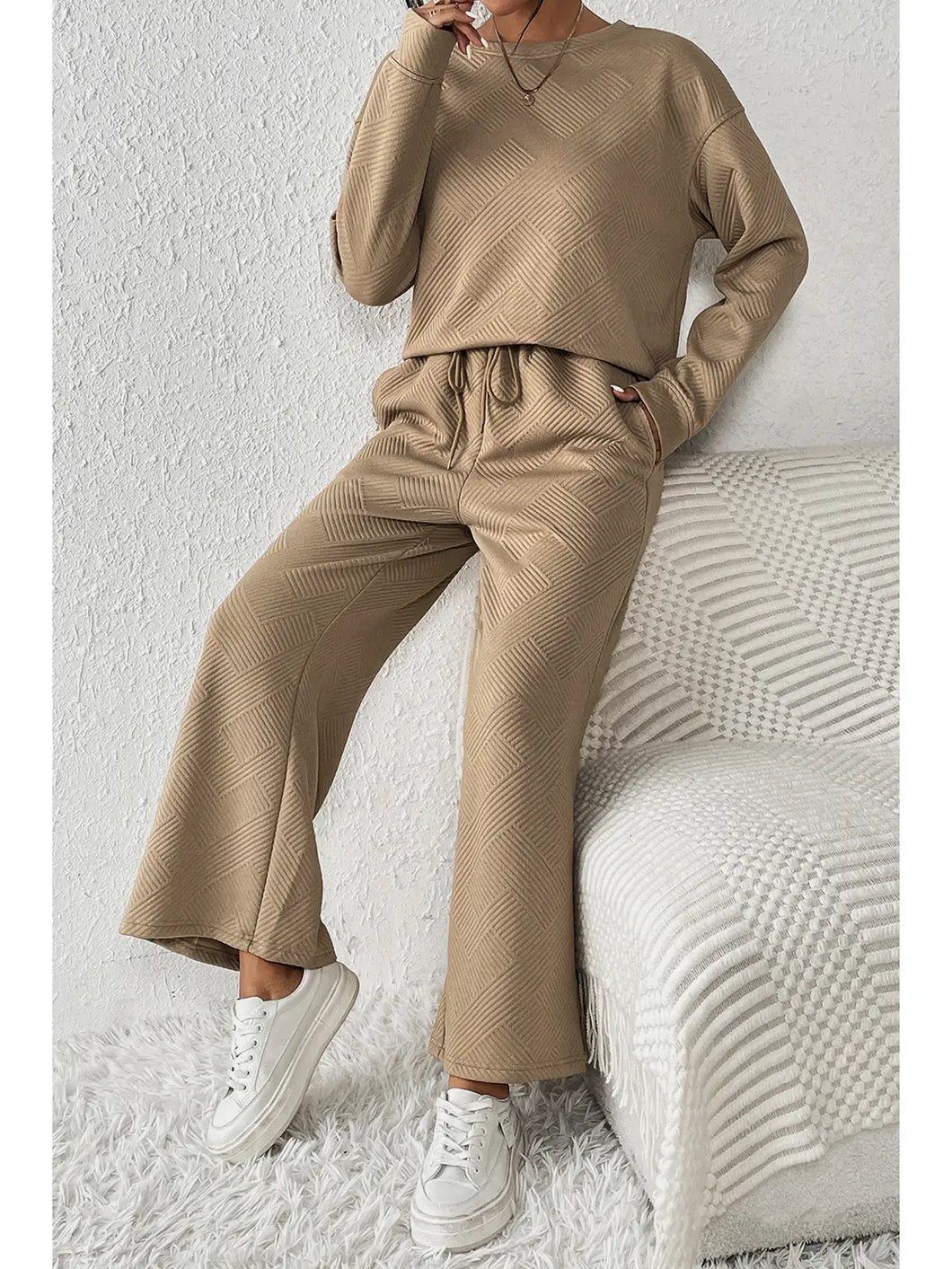 Ultra Loose Textured 2pcs Slouchy Outfit