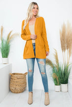 Load image into Gallery viewer, Cozy Waffle Pocket Cardigan--Mustard
