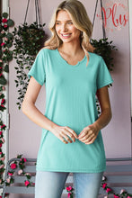 Load image into Gallery viewer, Short Sleeve Round Neck Ribbed Top
