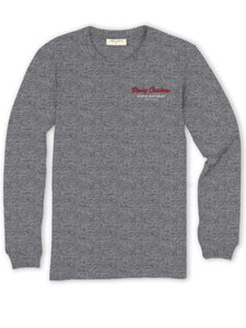 Simply Southern Men's Long Sleeve T-Shirt--Merry Lab--Heather Charcoal