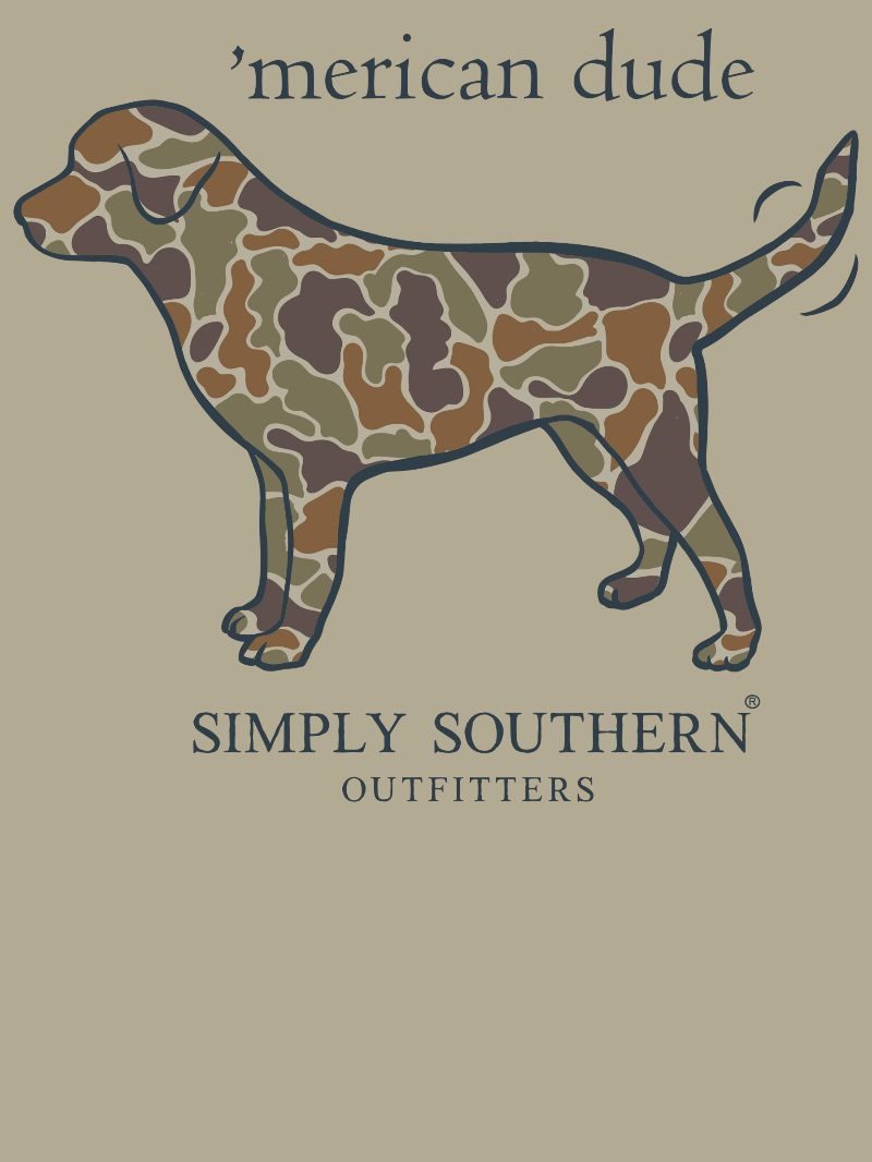 Men's Simply Southern Short Sleeve Tee--CAMODOG--Sand