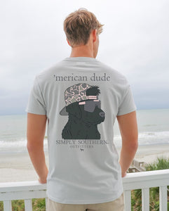 Simply Southern Men's Short Sleeve Tee--Dude--White Water