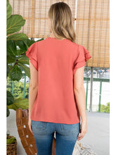 Load image into Gallery viewer, PLUS Size Layered Ruffle Sleeve Round Neck
