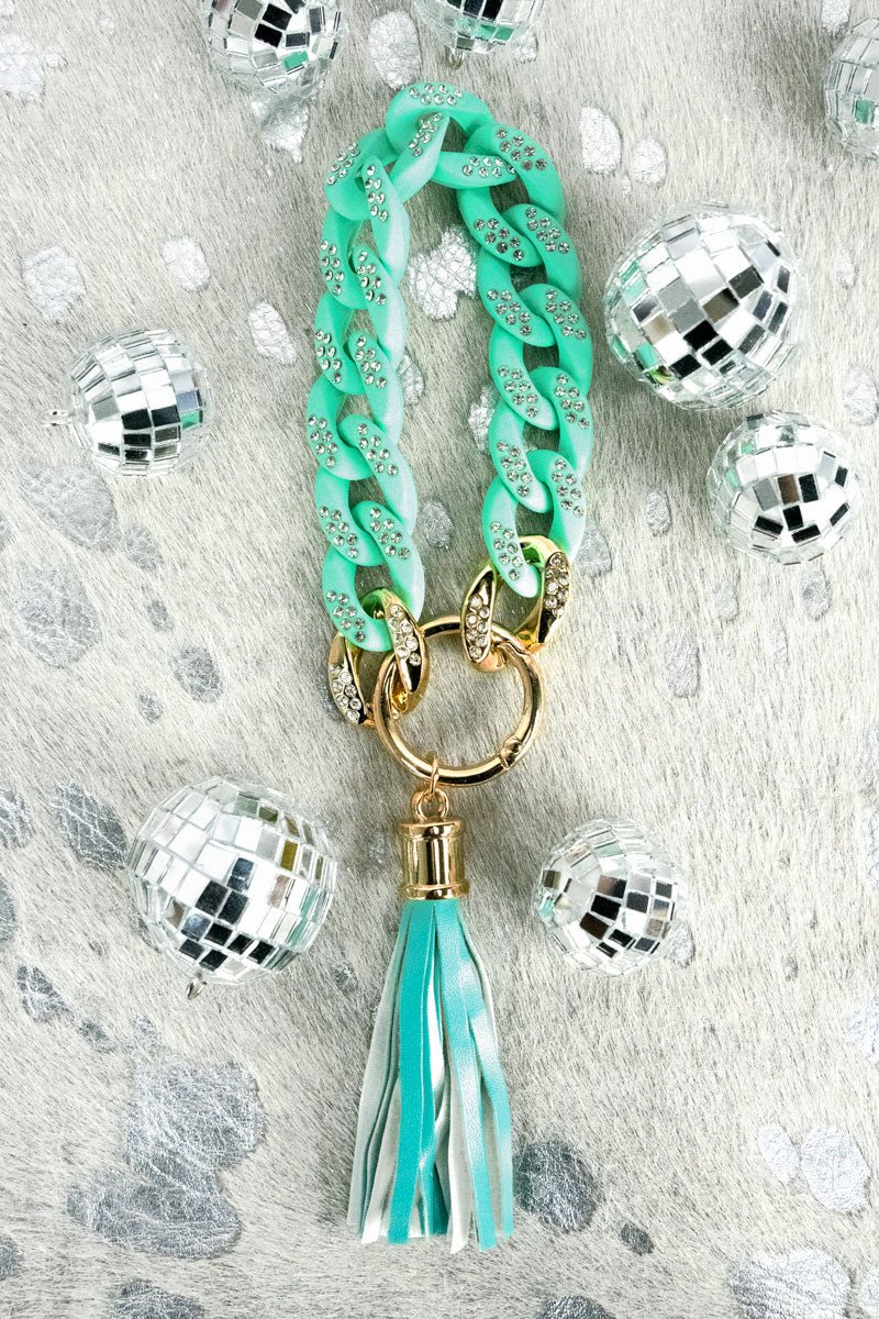 SELINA SPARKLE  CHAIN LINK BRACELET KEYCHAIN