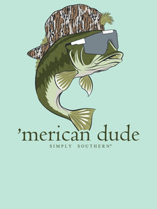 Simply Southern Men's Short Sleeve Tee--Bass--Chinchilla