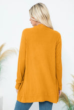 Load image into Gallery viewer, Cozy Waffle Pocket Cardigan--Mustard
