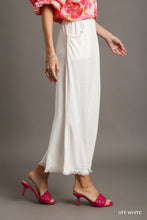 Load image into Gallery viewer, Umgee Linen Blend-Wide Leg Pant with Elastic Waist, Pockets, and Frayed Hem
