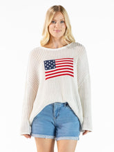 Load image into Gallery viewer, American Sweetheart--Simply Southern American Flag Sweater
