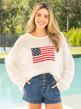 Load image into Gallery viewer, American Sweetheart--Simply Southern American Flag Sweater
