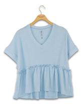Load image into Gallery viewer, Simply Southern Corded Ruffle Top--Tidal
